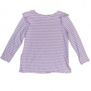 Old navy purple and white striped long sleeve with ruffle detail - Size M